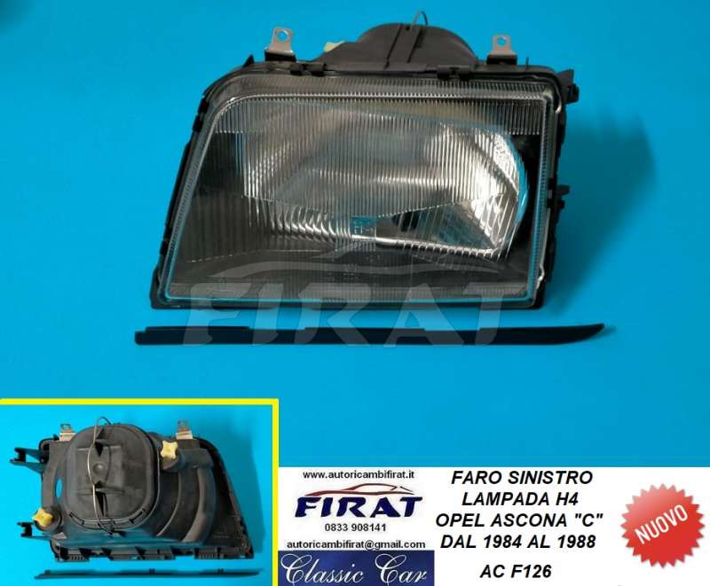 FARO OPEL ASCONA C 84 - 88 H4 SX (F126)